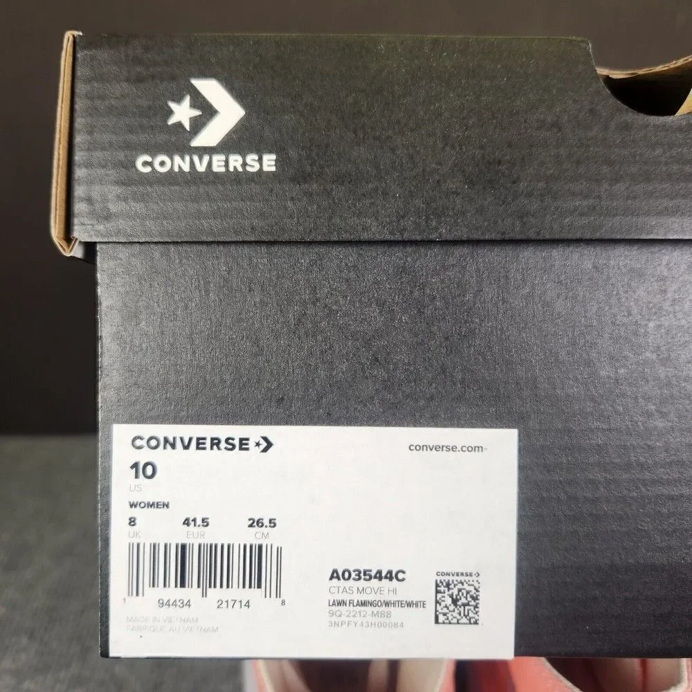 Converse CTAS Move Hi Womens Size 10 Lawn Flamingo White Platform Sneakers Shoes